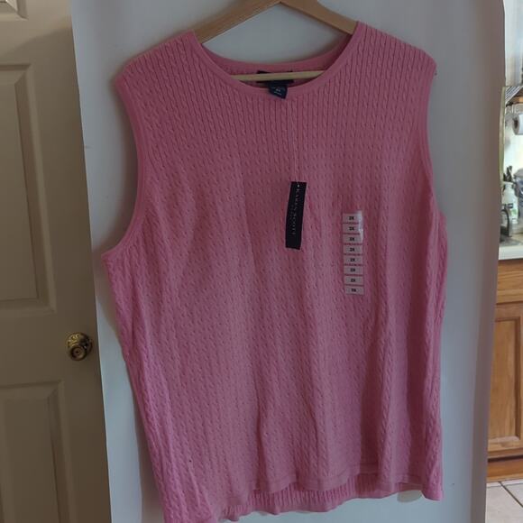 Pink Karen Scott Sweater Vest | 100% Cotton | Trendy Layering Piece! 0070 - Picture 2 of 3